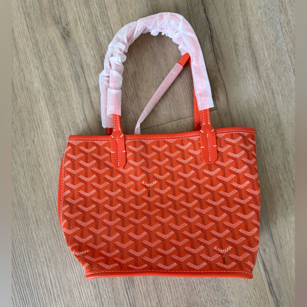 Designer-Style Orange Canvas Tote Bag